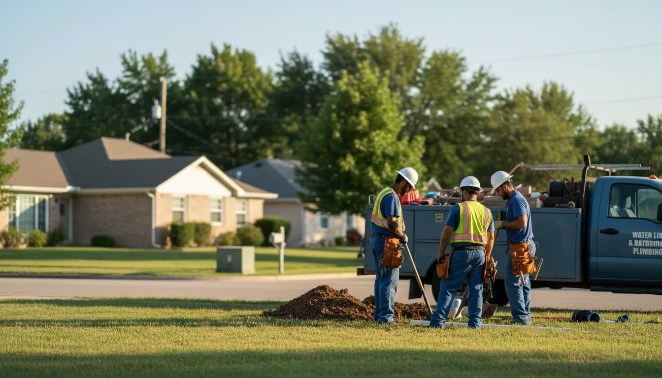 Residential water line and bathroom plumbing service in Texarkana, TX